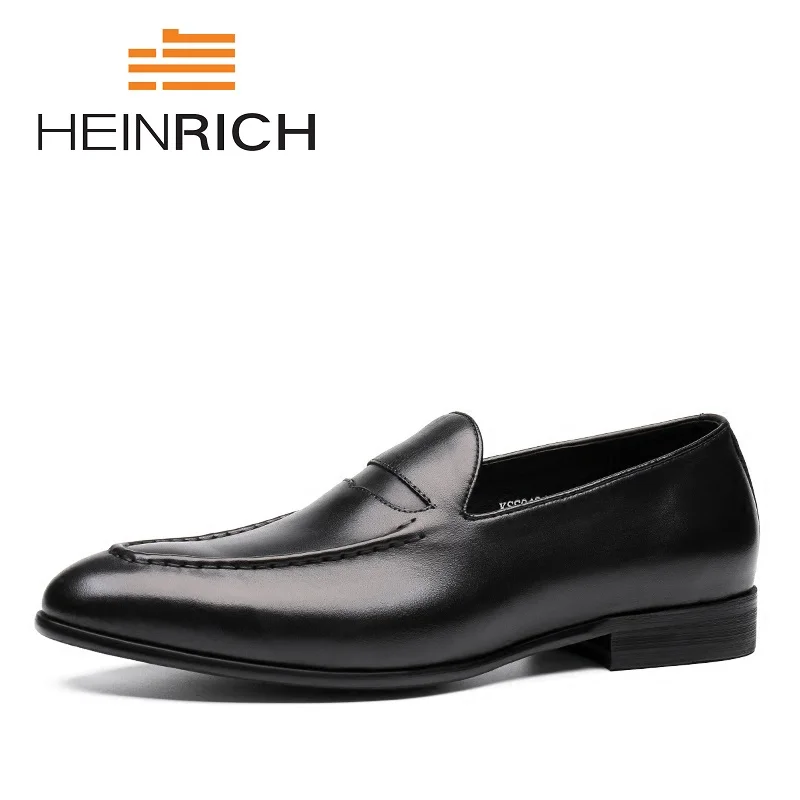 HEINRICH Spring Summer Men Shoes Elegant Casual Men Shoes Genuine Leather Slip-On Loafers Men Shoes Chaussure Homme Cuir