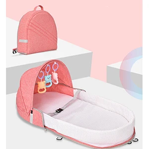 Backpack Pink Портативная детская кровать многофункциональная кроватка модная Мумия сумка дорожная детская цирб с солнцезащитным козырьком и москитным покрытием - Цвет: Backpack Pink