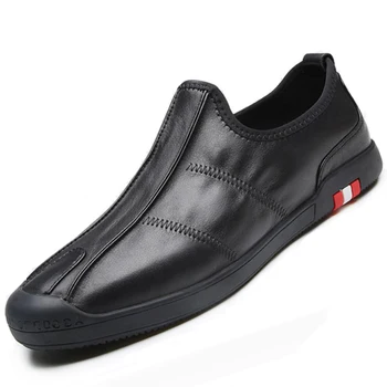 

Monstceler Handmade Men's Genuine Leather Shoes Brand New Footwear Casual Top Layer Loafers Breathable Comfortable Trend Shoes
