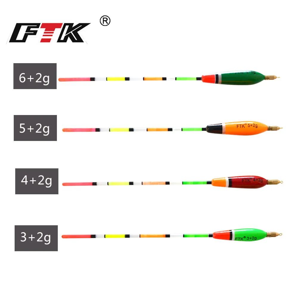 Поплавок FTK 5 шт./лот 3 + 2 г 4 6 разноцветный Баргузинский поплавок для ловли карпа