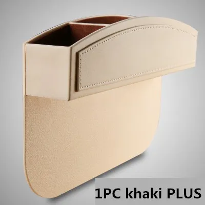 Кожаное автомобильное кресло с карманами универсальный размер авто сидений щелевая коробка для хранения мобильного телефона Органайзер консоль наполнитель боковой карман - Название цвета: 1pc khaki PLUS