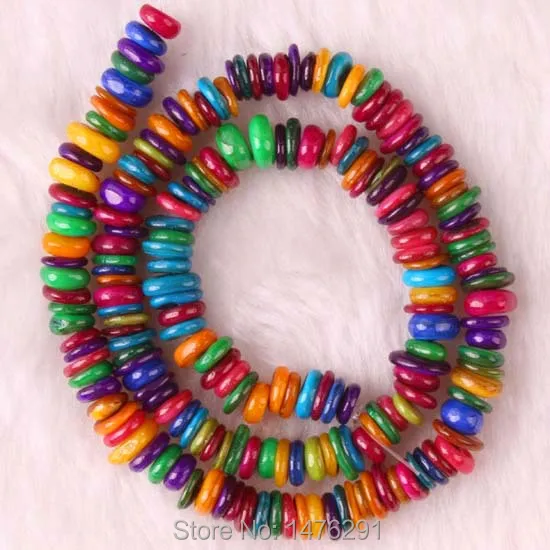 

Multi-Colored Shell Chips Wafer Beads 16" DIY Bracelets And Necklaces