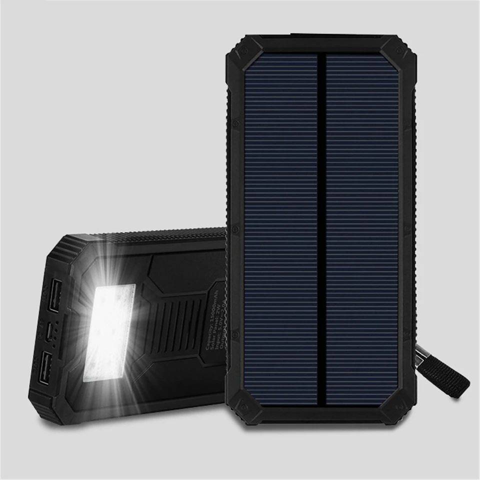

Solar poweed flashlight 5V 1A power bank torch light high brightness outdoor camping lighting 2 mode sos flash-light