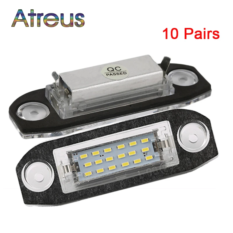 Atreus 10 пар Автомобильный светодиодный фонарь для номерного знака 12 В белый SMD3528