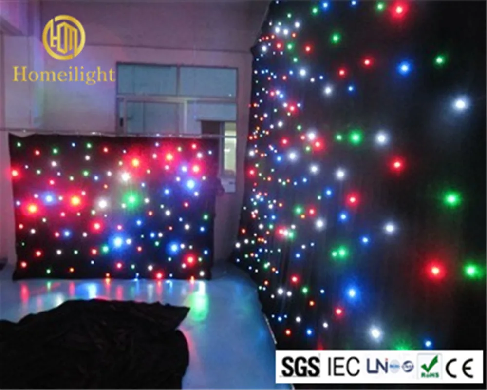 

LED Lighted Stage Star Backdrop Curtain 3*6m RGBW LED Star Curtain