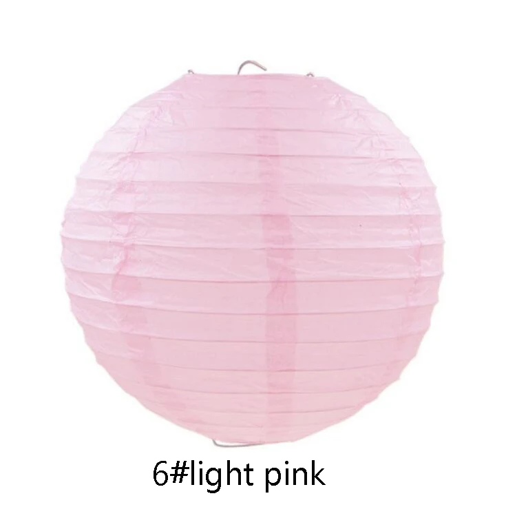6 light pink Праздничные принадлежности 6 дюймов = 15 см Круглый Китайский бумажный фонарь для дня рождения, свадебной вечеринки, подарок ремесло DIY - Цвет: 6 light pink