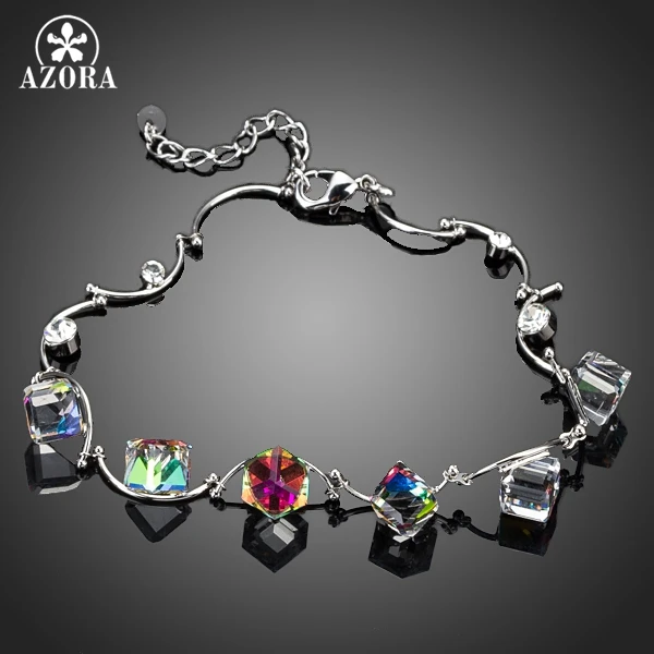 AZORA 6 шт. изменяющий Цвет кубический Шарм из австрийского кристалла TS0044|bracelet