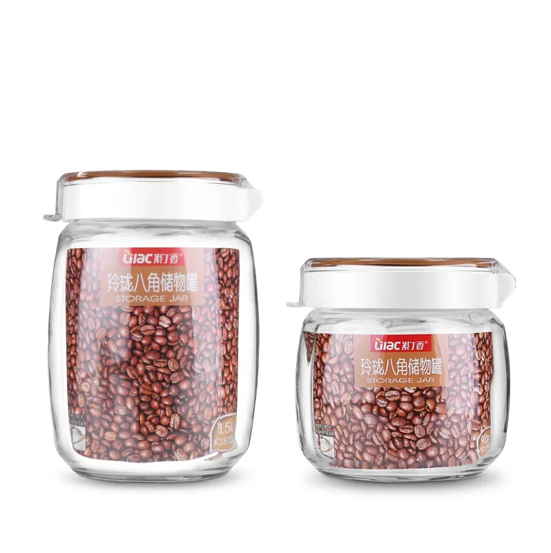 2 Pcs/Set Mason Jars Glass Jars and Lids Tea Canister Cookie Jar 900ml