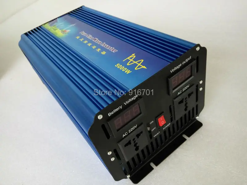 

dual digital display 5000W Peak 10000W Pure Sine Wave Power inverter 24V DC To 220V AC 60HZ
