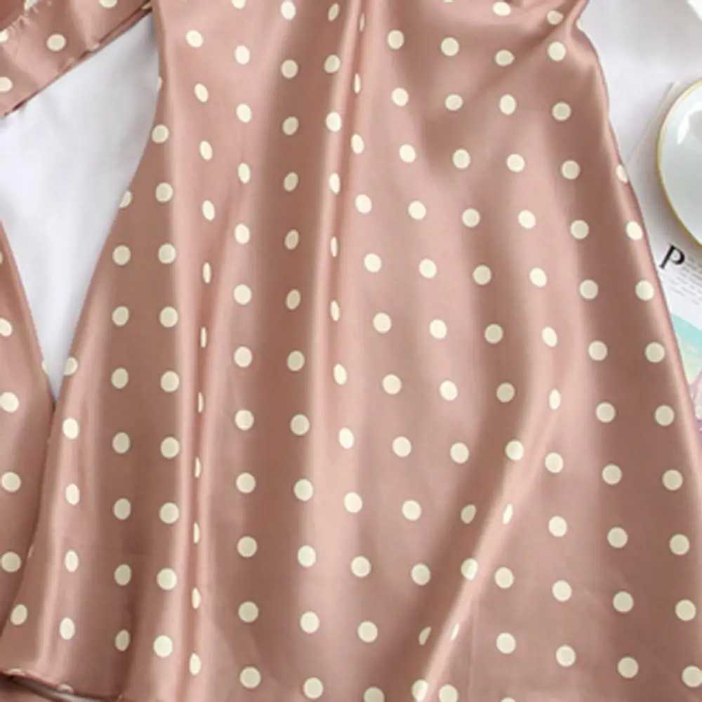 Ladies Summer Sexy Women's Satin Bathrobe+ Night Dress Sets Sleepwear Silk Robe Lingerie Bridesmaid Casual Home Clothes