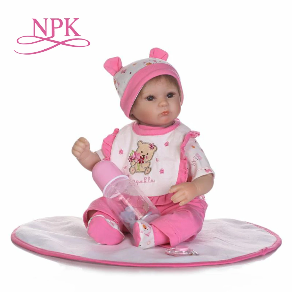 

NPK New design Realistic doll soft silicone reborn baby doll with mohair playing toys for kids Christmas sweet baby gift