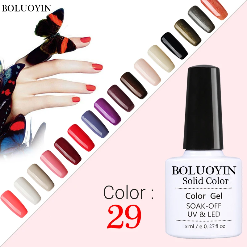 

8ML General Color Gel Nail Polish 29 Colors Manicure Nail Art Design Soak Off Enamel Gel Varnish LED UV Gel Polish Free Shipping