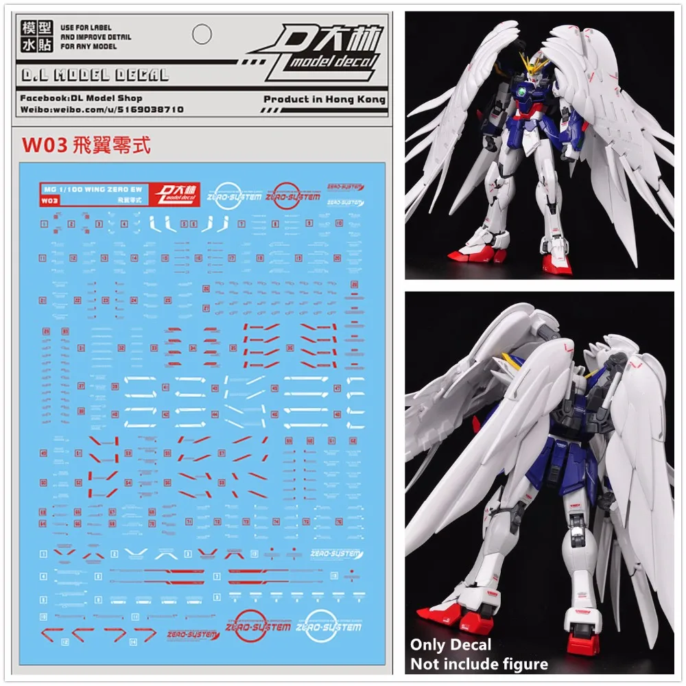 Water Decal Sticker for Bandai MG 1/100 XXXG-00W0 Wing Gundam Proto Zero Gunpla