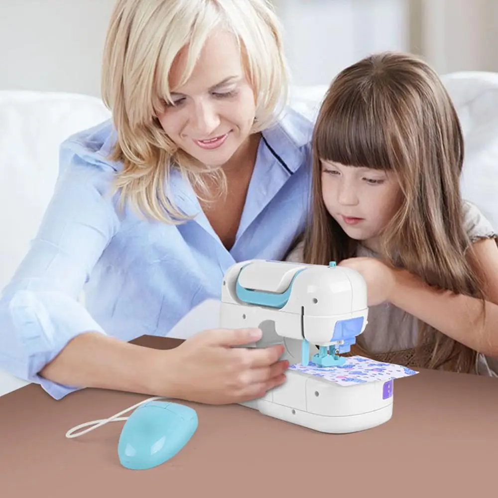 

Portable Educational Simulation Sewing Machine Toy Kids Children Electric DIY Clothes Maker Kids Furniture Pretend Playing Toy