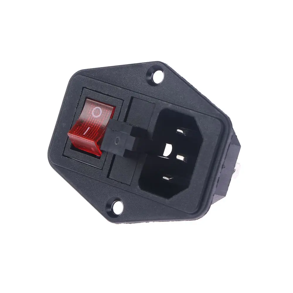 3 Pin IEC320 C14 модуля зажигания предохранитель Переключатель мужской Мощность разъем 10A 250 В AC Мощность розетки для лабораторное оборудование