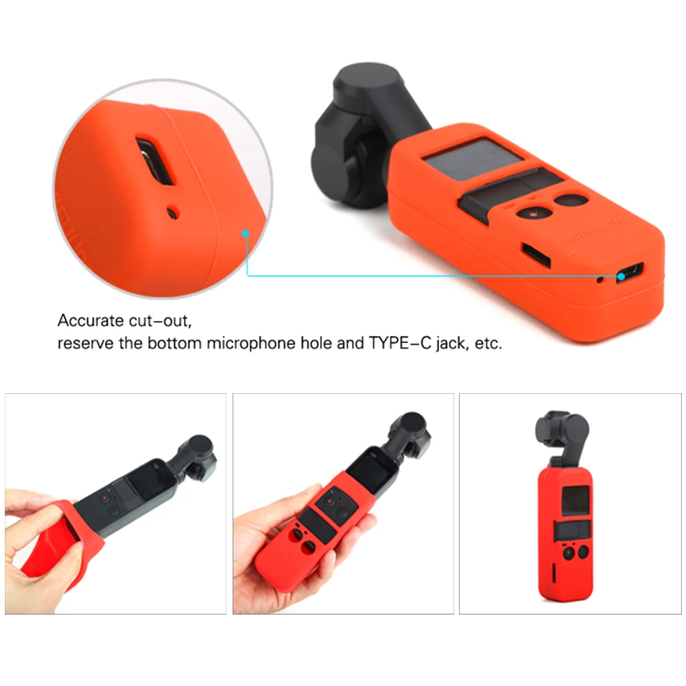

Silicone Cover with Strap for DJI OSMO POCKET Anti-Lost Neck Strap Osmo Pocket Accessory Wrist Lanyard Soft Silicone Gel Case