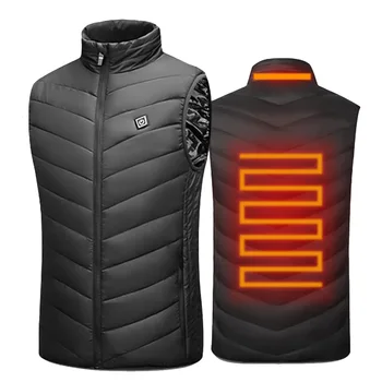 

USB Heated Vest Men Winter Electrical Heated Sleevless Jacket Travel Heating Vest Outdoor Waistcoat Hiking Heater Vests AM356