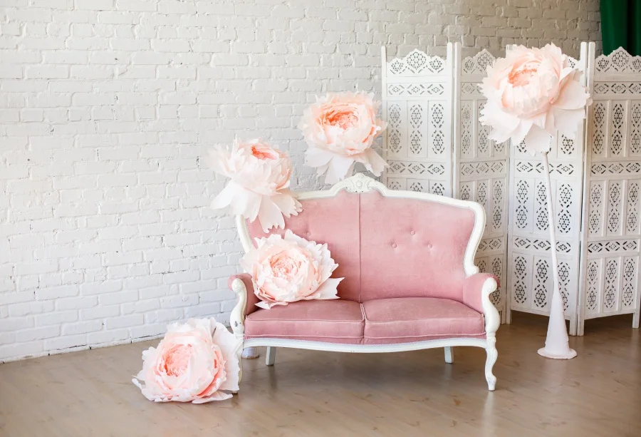 baby pink sofa