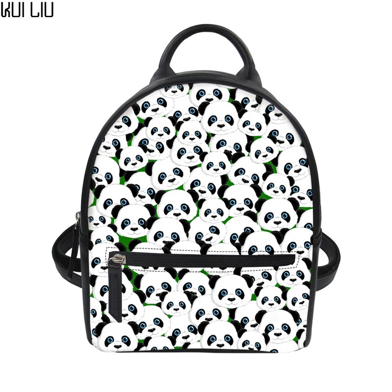 #*Cheap Customized Fashion PU Leather Mini Girls Bag Women Backpack Cute Panda String Shoulder Bags Female Small Travel Bagpack
