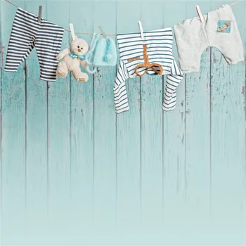 

Laeacco Wooden Board Baby Cloth Scene Birthday Party Photographic Backgrounds Customized Photography Backdrops For Photo Studio