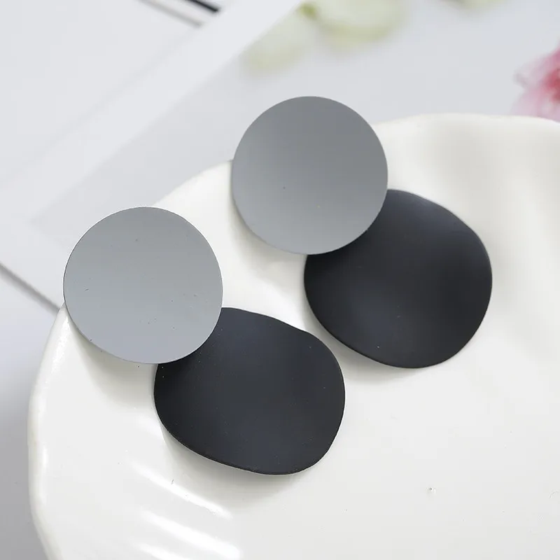Минималистичные ювелирные изделия камень геометрические серьги с простым дизайном круглые серьги серебряные золотые корейские Висячие Серьги Brincos - Окраска металла: ez41hui