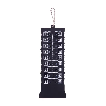 

18 Holes Golf Stroke Counter Score Counter Golf Training Putt Score Card Scores Indicator Counting Board with Key Chain Black