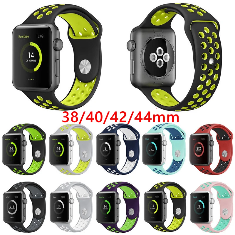 

Silicone strap for Apple Watch Band 44mm Bracelet Watchband for Apple Watch Strap Rubber iwatch band 4/3/2 40MM Sport Wristbands