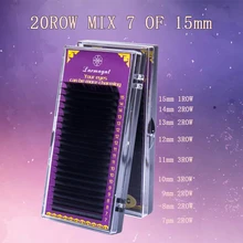 Все размеры B/C/D curl 1 поднос, смесь 7-15 мм Высококачественная синтетическая норка, натуральные норковые накладные ресницы, индивидуальное наращивание ресниц