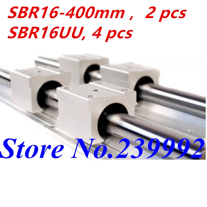 Линейная направляющая SBR16 400 мм 2 шт. 4 линейные блоки подшипников SBR16UU sbr16 длина для