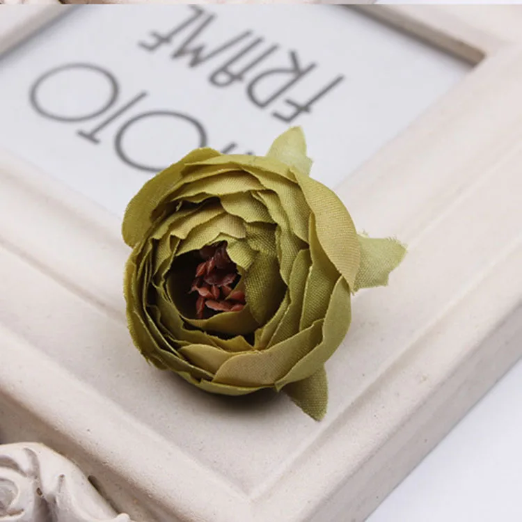 10pcs/lot 5cm Mini Rose Peony Head Silk Artificial Flower For Wedding Home Decoration DIY Wreath Scrapbook Gift Box Craft Flower
