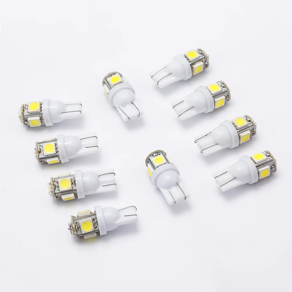 1 шт. T10 светодиодный W5W 5050 5SMD 192 168 194 белый автомобильные огни клиновая лампа света лампы Супер яркий DC 12 V номерной знак света DRL