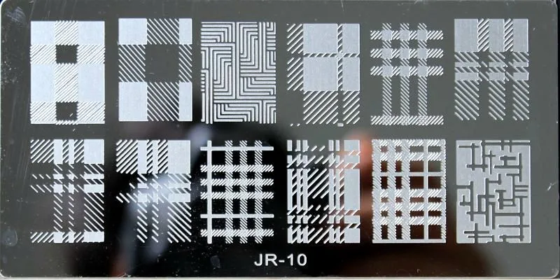 1x2018 дизайн ногтей шаблон 12*6 см металлический шаблон Konad Лак геометрические конструкции дизайн ногтей штамп изображения пластины трафарет JR01-30