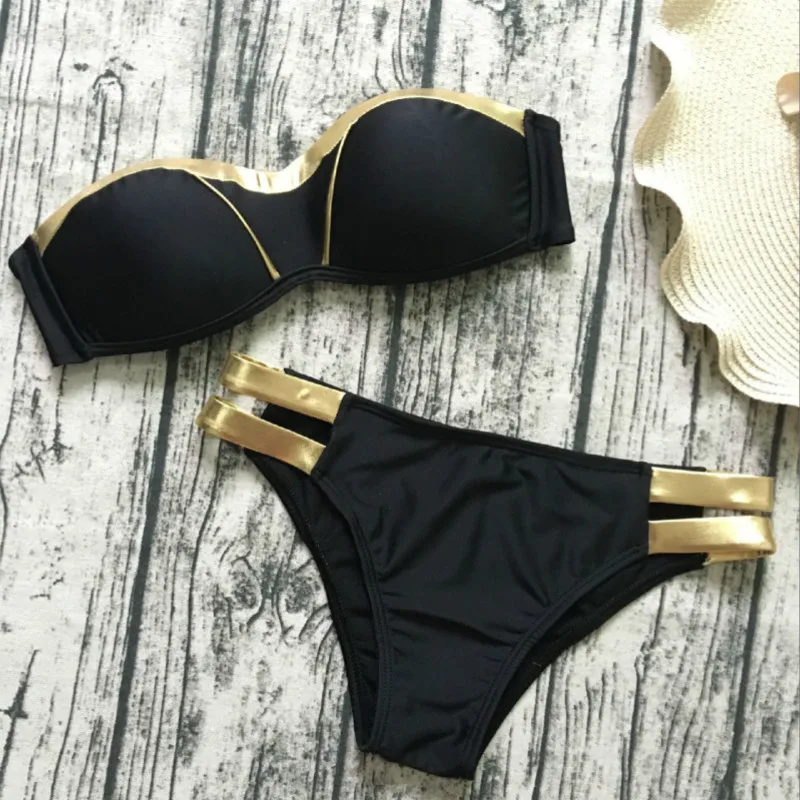 

Hot Sale Bikinis Women Push-Up Padded Bra Beach Bikini Set Swimsuit Separate Swimwear Women Micro Bikini 2018 Biquini Tankini