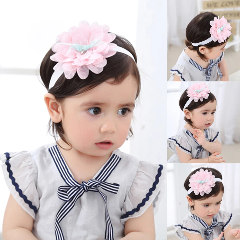 

Oeak Baby Big Flower Hearwear Infant Elastic Headband Toddler Hair Accessory Headwear Newborn Head Band Girl Photography Props