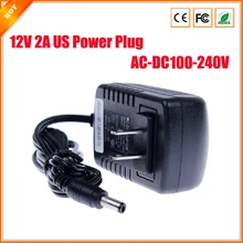 Нам Тип Высокое качество CCTV Камера Мощность адаптер AC/DC адаптеры переменного тока 100 V-240 V DC/DC 12V 2A для безопасности Камера Светодиодные ленты 5,5*2,1 мм