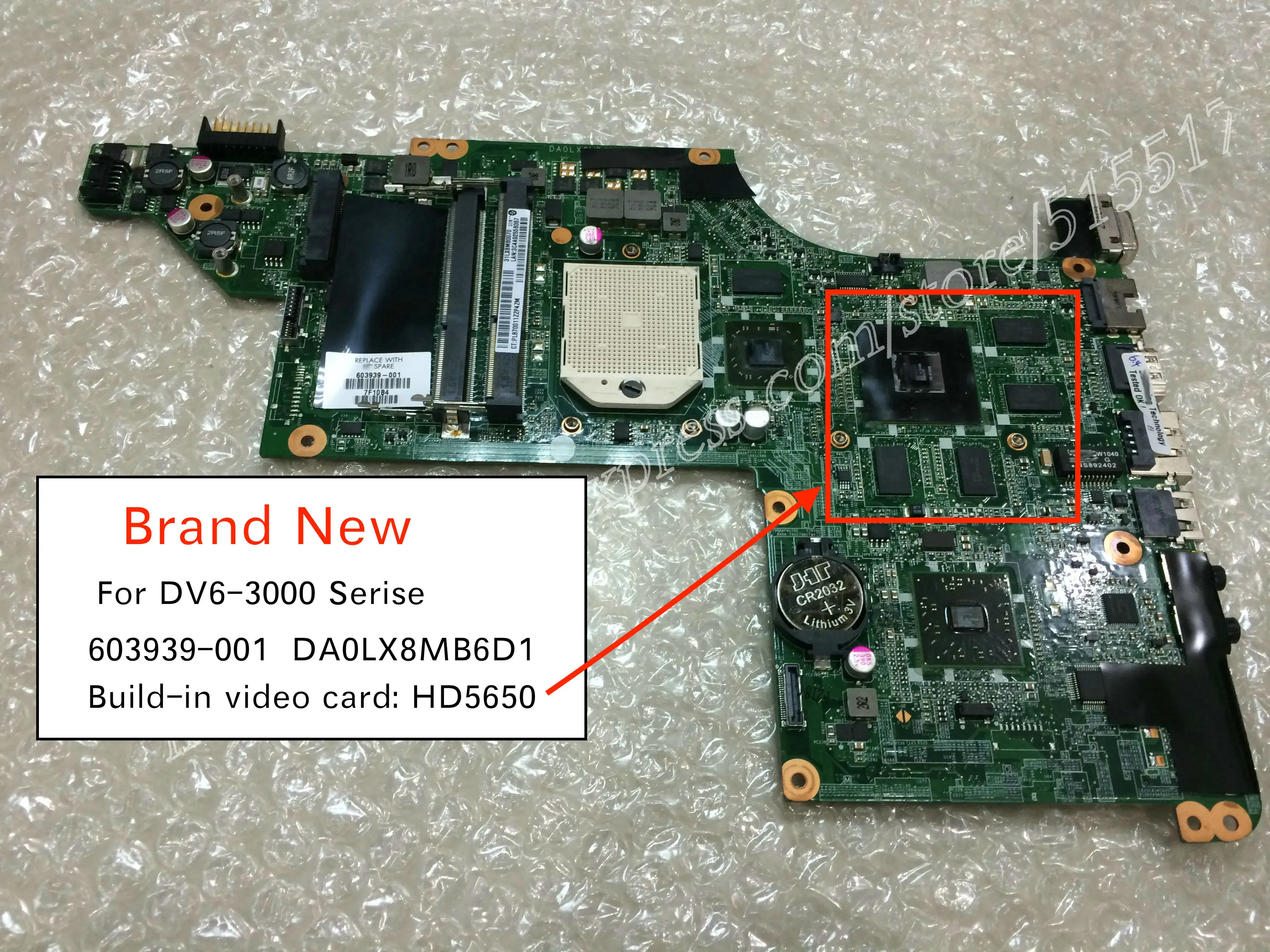 603939-001 DA0LX8MB6D1 для hp PAVILION DV6 DV6-3000 материнская плата для ноутбука HD 5650 graphics