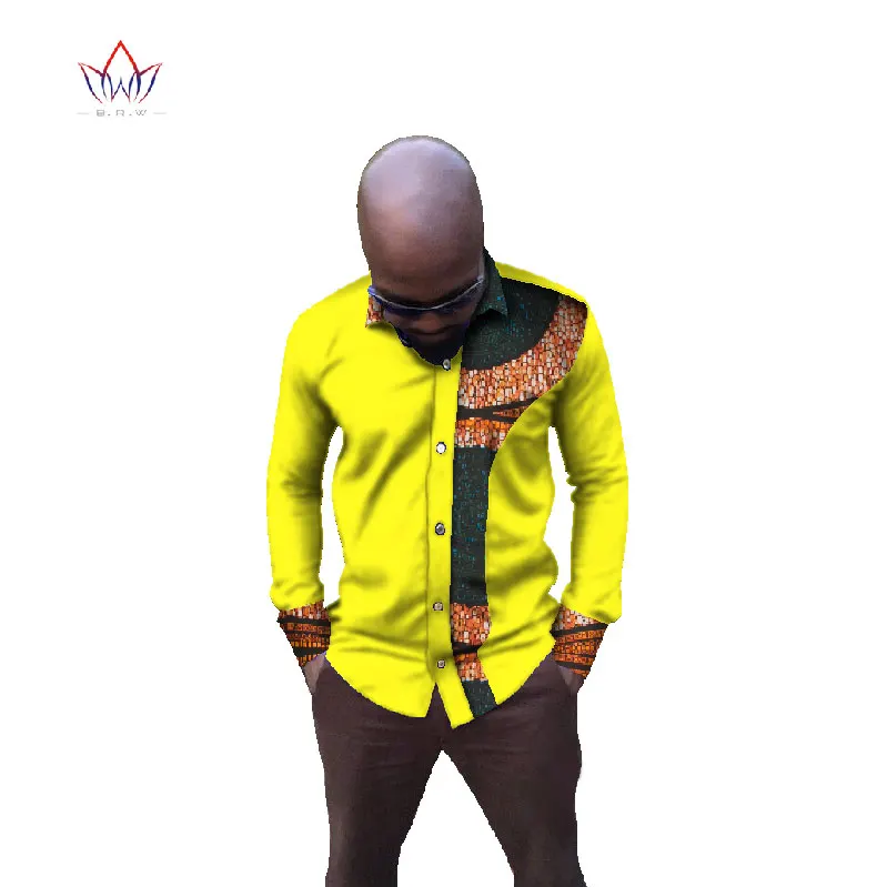 Африканский принт Костюмы Базен богатый Дашики Для мужчин рубашка с длинными рукавами Повседневное Мода Африка Стиль Для мужчин верхняя одежда плюс Размеры wyn86