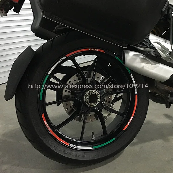 

For DucatiCrose MTS1200 696 796 821 1100 Italy Wheel Sticker Reflective Rim Stripe Bike Motorcycle Suitable for 17-inch tires