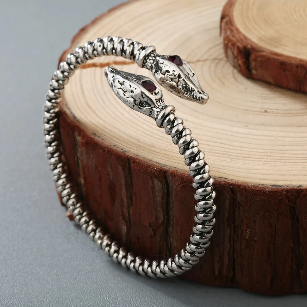 Chereda Twist Snake винтажный браслет для мужчин с двойной головкой бронзовые славянские античные серебряные браслеты State men t этнические ювелирные изделия