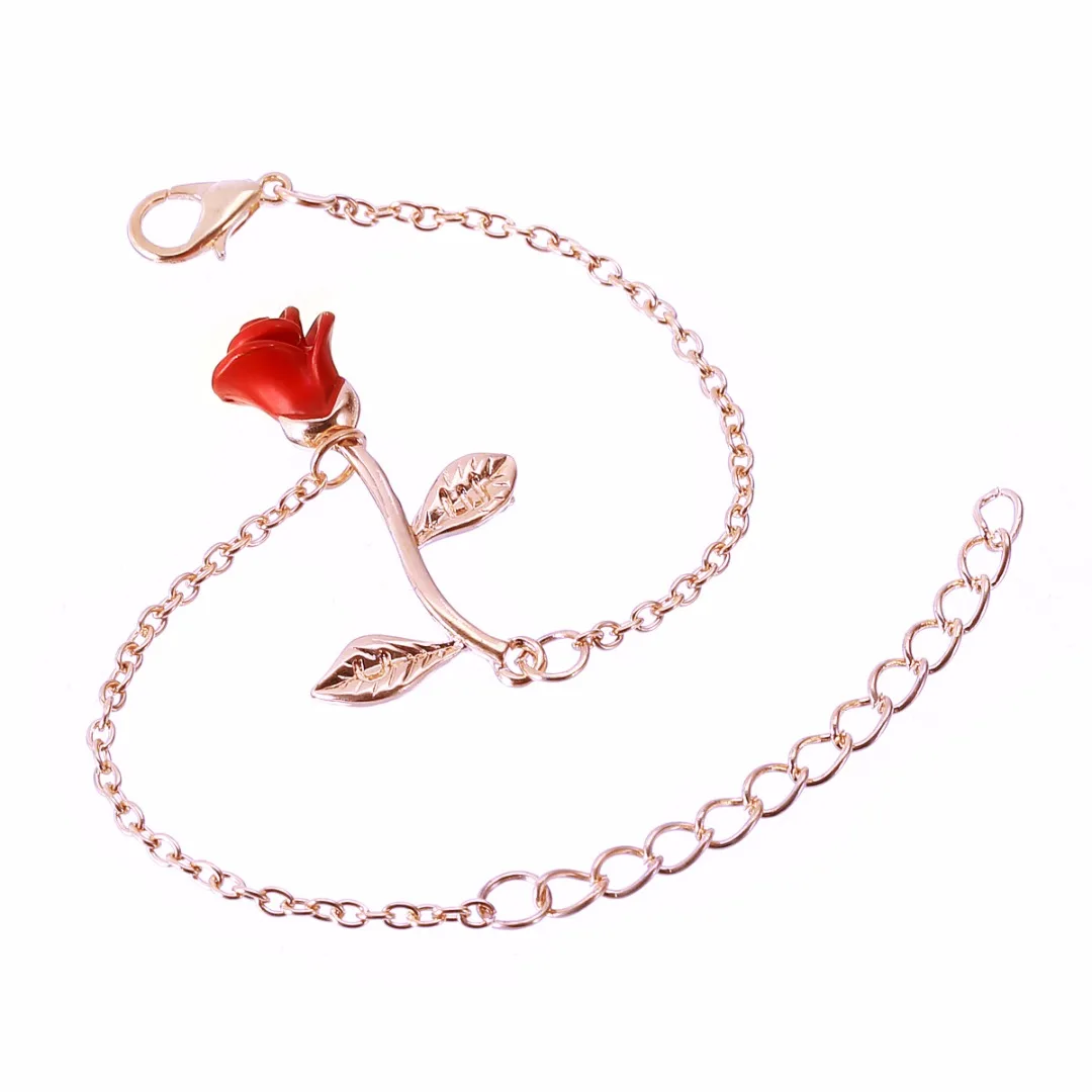 Charms Bracelet Adjustable Pulseras Mujer Fashion Rose Flower  Bracelets & Bangles For Women Wedding Jewelry Shellhard