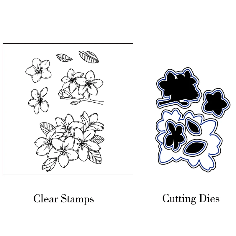 

ZhuoAng Fragile Flowers Branch Cutting Dies Clear Stamps For DIY Scrapbooking/Card Making/Album Decorative Silicone Stamp Crafts
