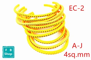 

500pcs EC-2 4sq.mm A-J ABCDEFGHIJ English Letter Flexible Print Sleeve Tube Label Network Wire Cable Marker