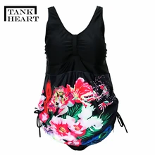 Черный Цельный купальник с принтом, женские цельные костюмы, монокини с глубоким v-образным вырезом размера плюс, одежда для плавания, женский купальник, женская одежда для плавания