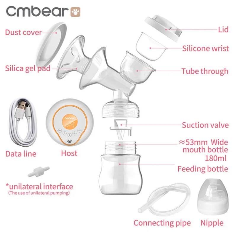  Cmbear extractor eléctrico de succión grande USB para lactancia materna avanzado automático de masa