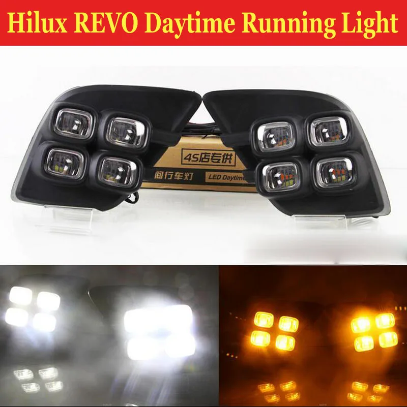 

Hireno Super-bright LED Daytime Running Light for Toyota Hilux REVO 2016-2017 Car LED DRL fog lamp 2PCS