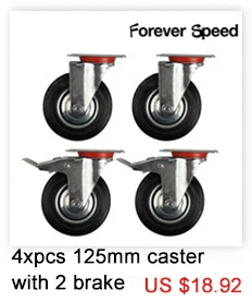 4pcs 75mm Heavy Duty 200kg Swivel Castor Wheels Trolley Furniture Chair Caster Rubber Brake Trolley Wheel ruedas para mueble