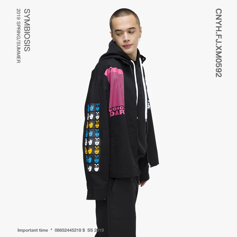 VIISHOW Men's Jackets Brand Graffiti Printed Jackets Chaqueta Hombre 2019 Streetwear Men Jackets and Coats Cardigan JC1172191