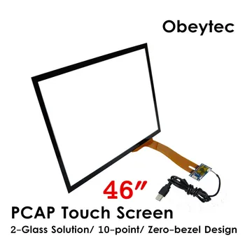 

Obeytec 46" Capacitive Touch Screen Glass, PCAP, 3MM Thickness, 16:9, USB Controller, Driver free, Support Customized
