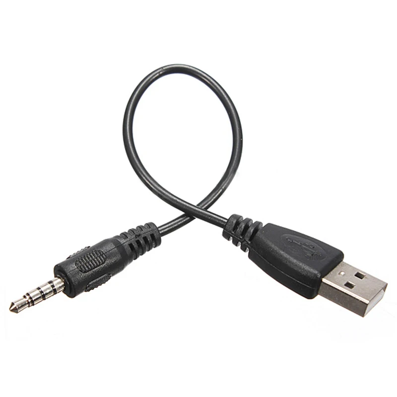 Top Deals 3.5mm AUX audio jack plug to USB plug cable adapter for car