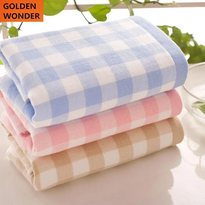 

Fasion Cotton Towel Washrag Plaid Fresh Washcloth Bathroom Facecloth Home Decor Cheap Christmas Gift Made in China
